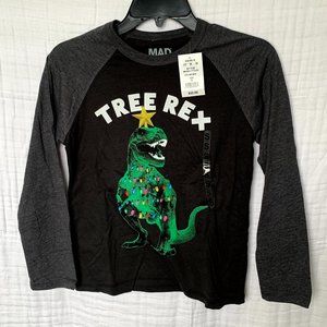 Boys Black & Gray Dinosaur Tree Rex Long Sleeve